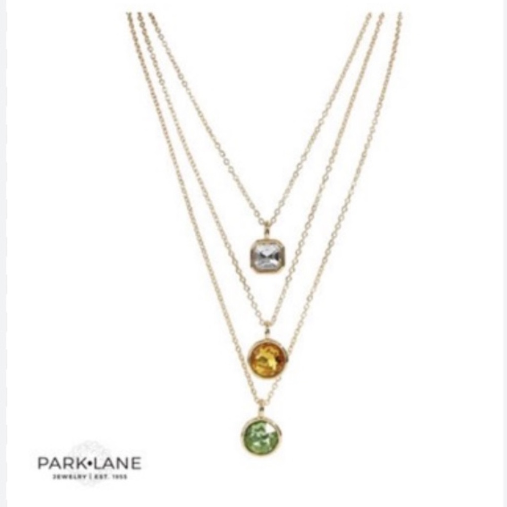 Park Lane Ophelia 3Layered 3 Gem Stone Necklace NWT